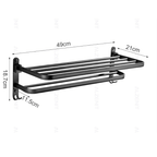 Toalheiro Duplo Preto Matte - Powerstill