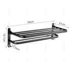 Toalheiro Duplo Preto Matte - Powerstill