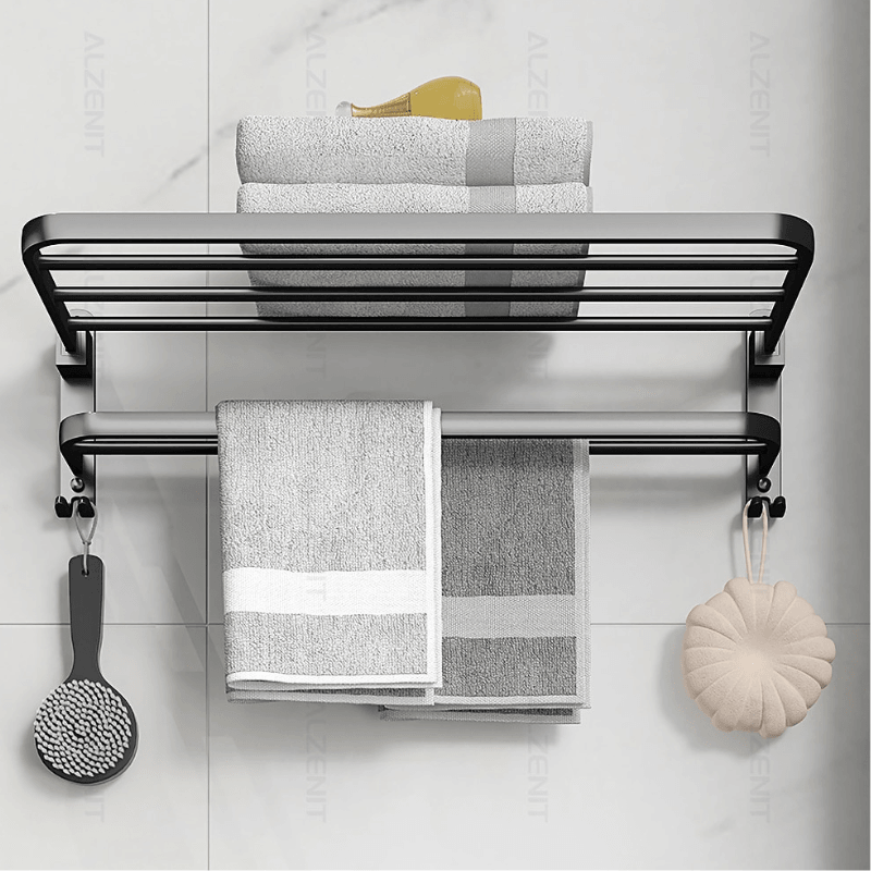 Toalheiro Duplo Preto Matte - Powerstill