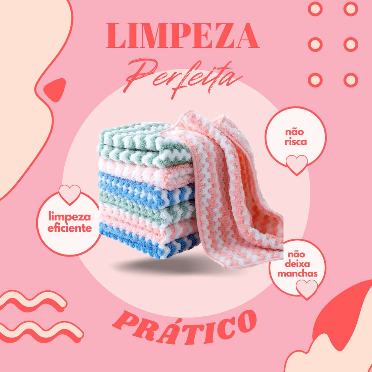 Panos Mágicos® - Microfibra Macia para Limpeza Perfeita (Compre 4 Ganhe 1)